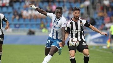 Appiah, durante el Tenerife - Cartagena de esta temporada.