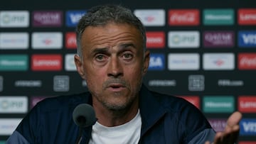 Paris Saint-Germain's Spanish coach Luis Enrique gives a press conference at the Lumen Field stadium in Seattle on June 22, 2025 on the eve of the Club World Cup 2025 Group E football match between US' Seattle Sounders and Prance's Paris Saint-Germain. (Photo by JUAN MABROMATA / AFP)