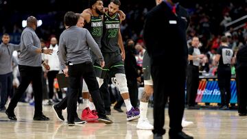 Timberwolves star Karl-Anthony Towns is expected to be out for at least a month as he recovers from the calf strain he sustained on Monday night