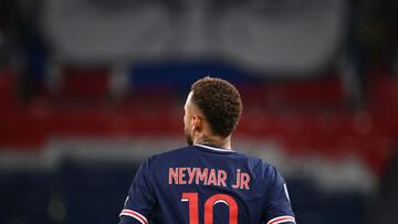 Paris Saint-Germain&#039;s Brazilian forward Neymar runs during the French L1 football match between Paris-Saint Germain (PSG) and Montpellier at The Parc des Princes Stadium in Paris on January 22, 2021. (Photo by Franck FIFE / AFP)