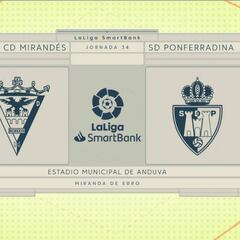 Resumen y goles del Mirandés vs Ponferradina de LaLiga SmartBank