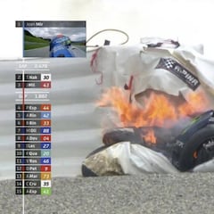 Maverick se quedó sin frenos y se tiró de la moto a 220 km/h