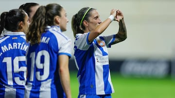 Cristina Baudet, celebrando el 1-2 del Espanyol al Valencia en la tercera ronda de Copa de la Reina.