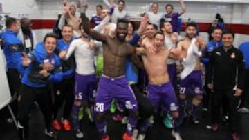 Celebración tras pasar a semifinales de la Copa.