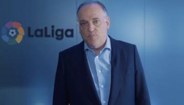 Javier Tebas, presidente de LaLiga, durante la gala del Equipo de la Temporada de FIFA 22.