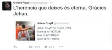 El mundo del deporte despide a Johan Cruyff en las redes sociales