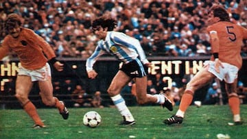 Kempes contra Holanda en la final del Mundial de 1978