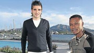 <b>UNIDOS POR EL MEDITERRÁNEO. </b>Javi Portillo y Carlos Kameni coincidieron con la costa de Marsella como telón de fondo; el 'Mare Nostrum' une a Nàstic y Espanyol.