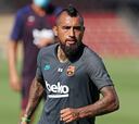 El eufórico festejo de Arturo Vidal en las tribunas del Camp Nou