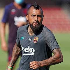 El eufórico festejo de Arturo Vidal en las tribunas del Camp Nou