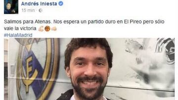 Iniesta bromea sobre su falso viaje con el Madrid de basket