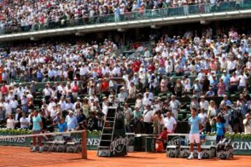 Novak Djokovic y Rafael Nadal antes de empezar el partido.