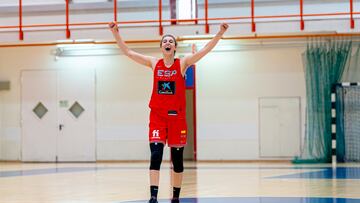 Alba Torrens, alero de la Selección, durante un entrenamiento en el Eurobasket.