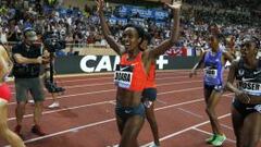 Genzebe Dibaba, tras su r&eacute;cord mundial de 1.500 metros. 