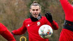 Bale, en un entrenamiento con Gales. 