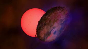 Los astrónomos han visto una estrella gigante 'parpadeante' hacia el centro de la Vía Láctea, a más de 25.000 años luz de distancia. AMANDA SMITH, UNIVERSITY OF CAMB 11/06/2021