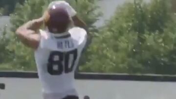El chileno de la NFL ya se luce en la cancha: ¡qué balón atrapó!