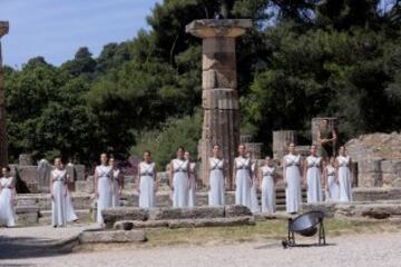 El perfecto ensayo del encendido de la llama olímpica