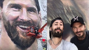 David Beckham sorprende al artista argentino encargado del mural de bienvenida para Messi en Miami