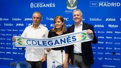 20/06/22 PRESENTACION LAGANES NUEVO PRESIDENTE DEL LEGANÉS Y CEO DE BLUE CROW SPORTS GROUP JEFF LUHNOW VICTORIA PAVON FELIPE MORENO
