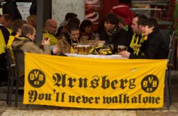 Seguidores del Borussia en las calles de Madrid