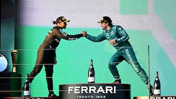 Lewis Hamilton (Mercedes) y Fernando Alonso (Aston Martin). F1 2023.
