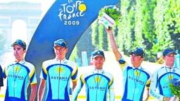 <b>EL MEJOR EQUIPO. </b>Además del triunfo de Alberto Contador y el tercer puesto de Lance Armstrong, el Astaná subió al podio del último Tour como ganador por equipos.