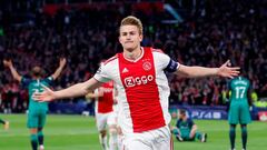 Soccer Football - Champions League Semi Final Second Leg - Ajax Amsterdam v Tottenham Hotspur - Johan Cruijff Arena, Amsterdam, Netherlands - May 8, 2019  Ajax&#039;s Matthijs de Ligt celebrates scoring their first goal    Action Images via Reuters/Matthe