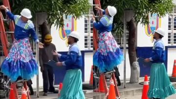 Dos trabajadores de la empresa Air-E fueron capturados durante su jornada laboral usando una pollera, vestimenta típica del Carnaval de Barranquilla.