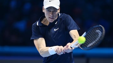 Jannik Sinner, contra Casper Ruud en las ATP Finals.