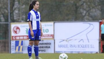 Nuria Rábano con el Depor.