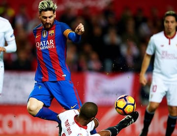 Messi was instrumental in Barcelona's LaLiga win over Sevilla on Sunday.