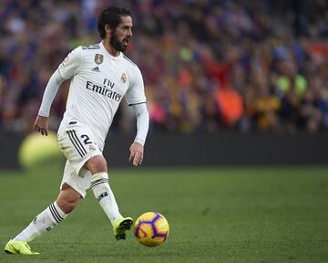 Isco Alarcon played his 250th game for Real Madrid at the Camp Nou yesterday against Barcelona.