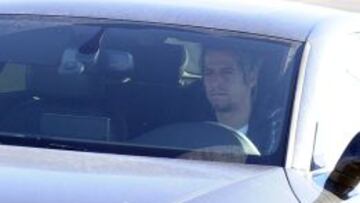Coentrao conduciendo su Audi para acudir a Valdebebas