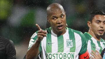 Alexis Henríquez durante el partido entre Nacional y Deportivo Cali por la Liga Águila I-2018