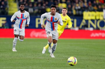 Alejandro Baldé durante el partido de primera división entre el Barcelona y Villarreal.