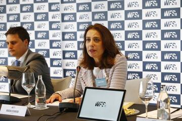 Marian Otamendi durante la presentación de la III edición del World Football Summit.