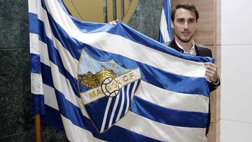 Ignasi Miquel, en su presentación como jugador del Málaga.