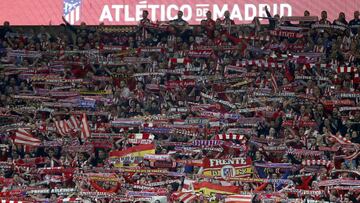 Aficionados del Atlético en el Wanda Metropolitano.