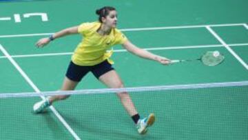 Carolina Marín durante el partido ante Ratchanok Intanon.