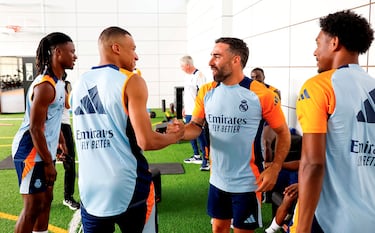Mbappé entrenando en Valdebebas.