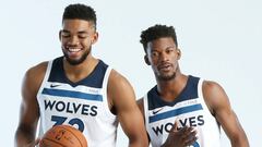 Karl-Anthony Towns y Jimmy Butler.