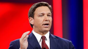 Florida Governor Ron DeSantis speaks during the welcome segment of the Conservative Political Action Conference (CPAC) in Orlando, Florida, U.S. February 26, 2021.