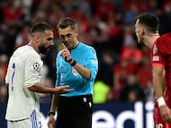 Clement Turpin, en la final de la Champions de 2022 entre el Real Madrid y el Liverpool.