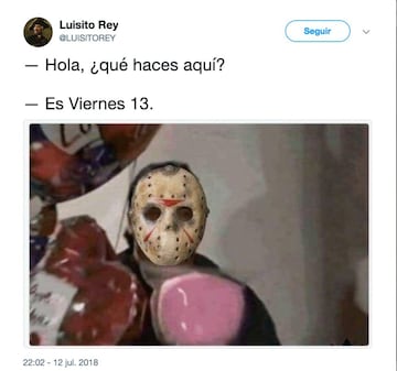 Es 'Viernes 13' un día que por muchas supersticiones en considerado de la mala suerte, y por ello te presentamos los mejores memes que dejó este día.