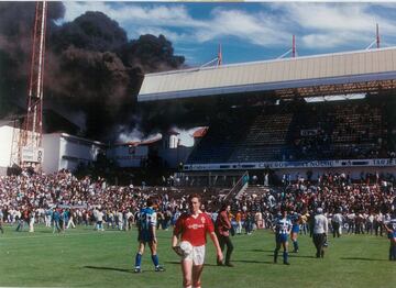 Incendio de Riazor en el ascenso a Primera de 1991.