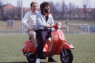 Back in the day | Paul Breitner and Karl-Heinz Rummenigge share a Vespa ride in March 1983.