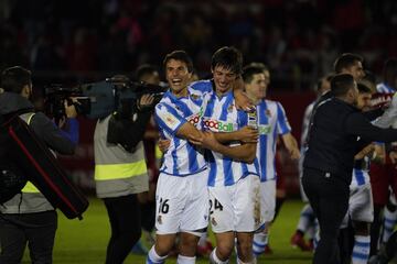 Ander Guevara y Robin Le Normand celebraron el pase a la final de la Copa del Rey.