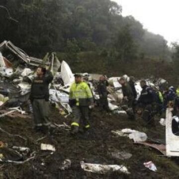 Operaciones de rescate del accidente aéreo del vuelo que transportaba al Chapecoense.