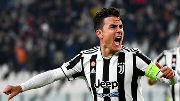 Dybala celebra el gol con la Juventus.